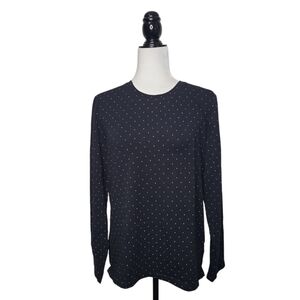 Lord & Taylor Women's Top Size XL Long Sleeve Pullover Black Speckled